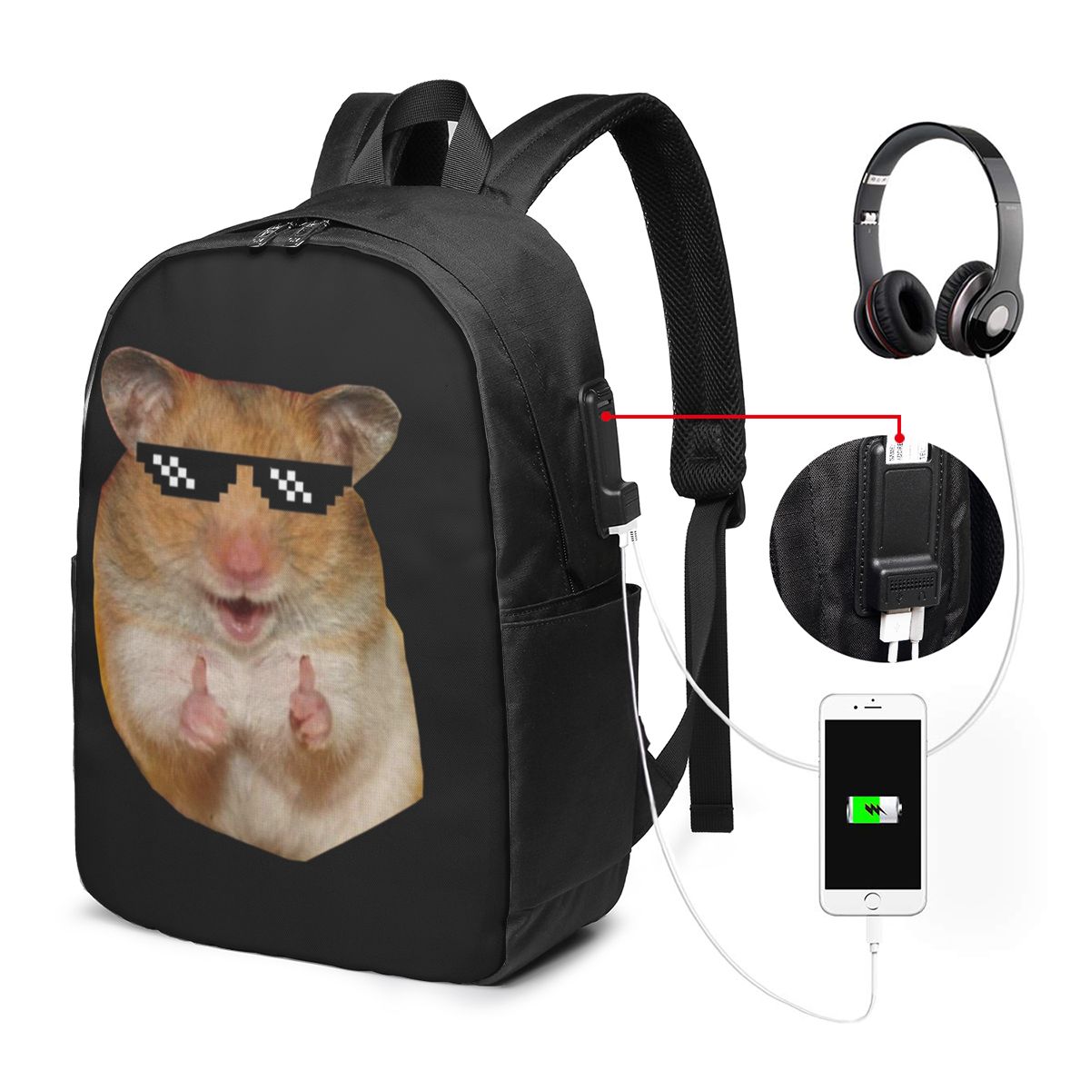 Women'S Bags Travel - Grappige hamster rugzak reisnotebooktas computer student