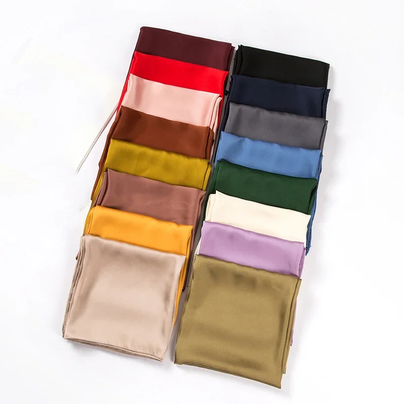 Women Bags Wholesale - Satijnen sjaal dames 70cm effen kleur