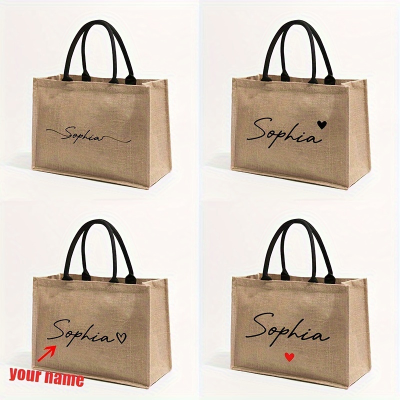 Women Bags Name - Aangepaste naampatroon shopper gepersonaliseerde strandtas met