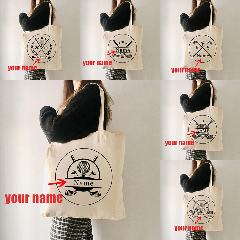 Women Bags Name - Aangepaste uw naam golfbal patroon canvas