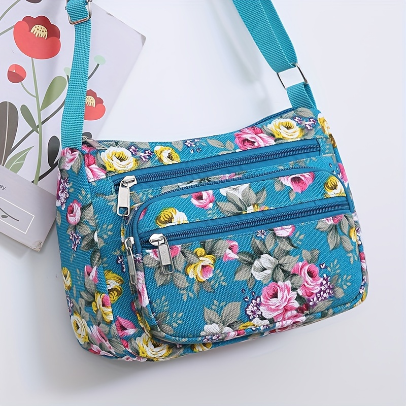 Women Bags Zip - Stijlvolle crossbodytas met bloemenprint, casual schoudertas