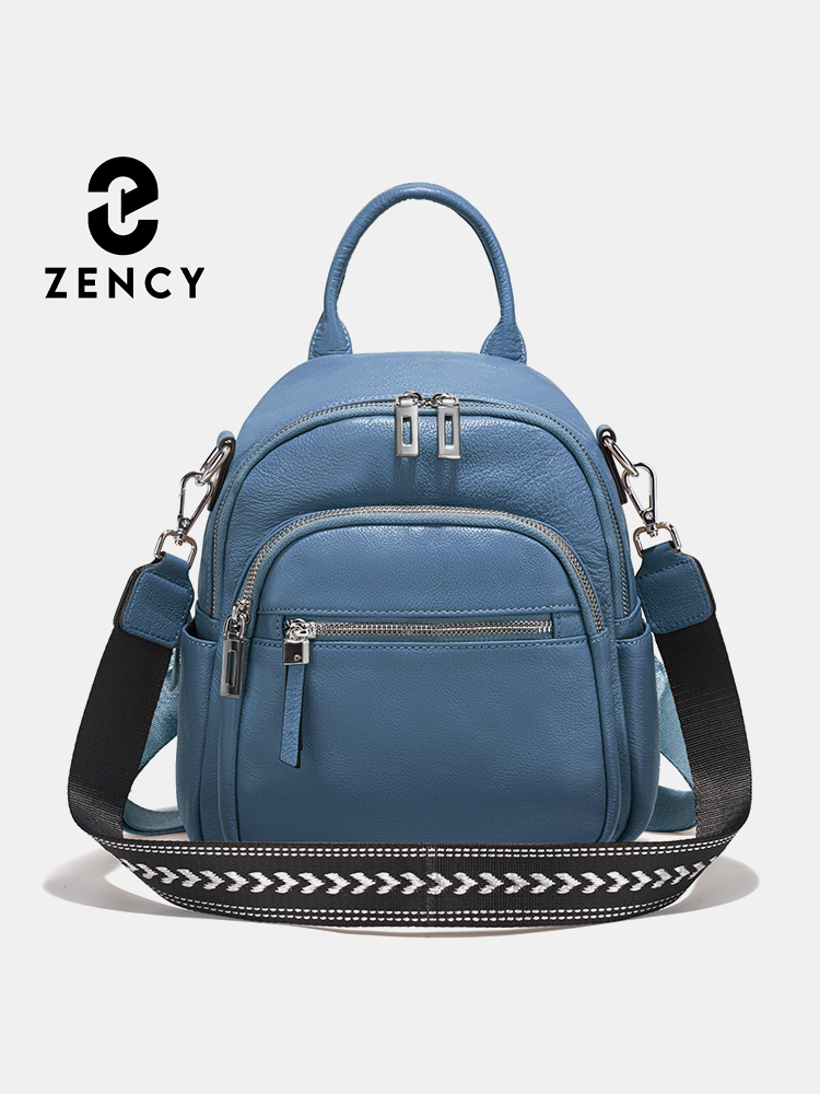 Women'S Bags For Work - Zency lederen kleine rugzak knapzak multi-pocket