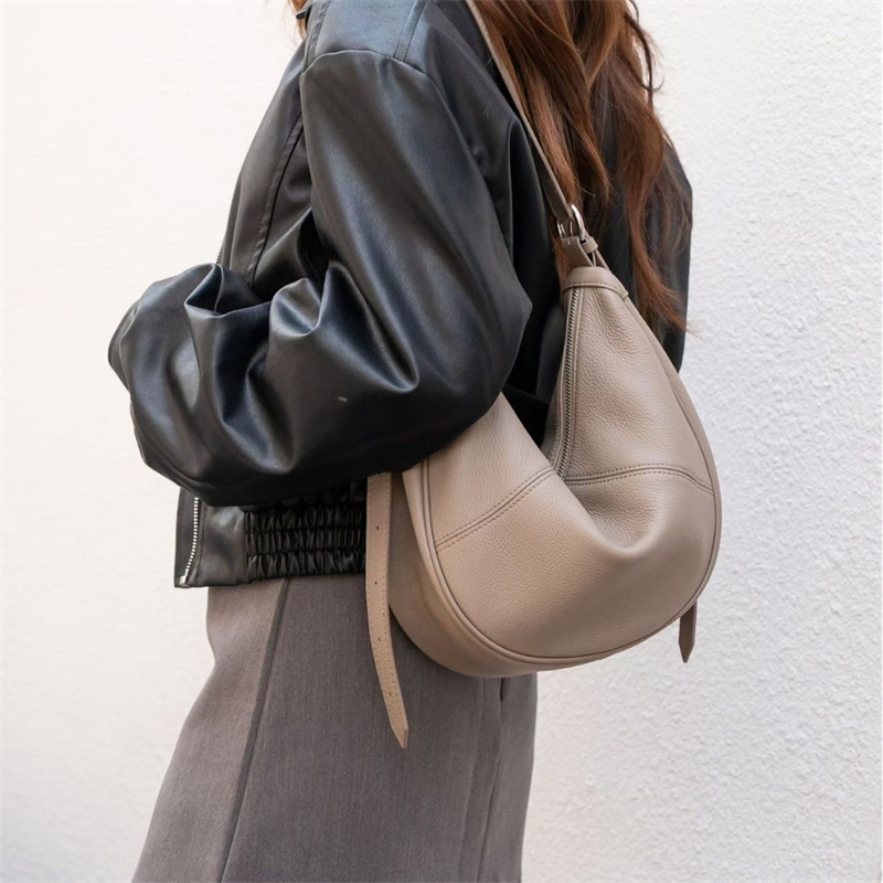 Women'S Bags For Work - BURMINSA Zachte Echt Lederen Halvemaanvormige Hobo