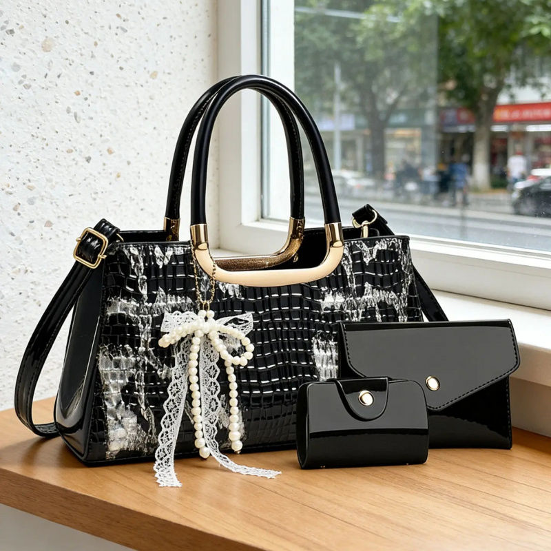 Women Bags Accessories - Dameshandtasset, avondclutch met krokodillenpatroon, feestelijke crossbody
