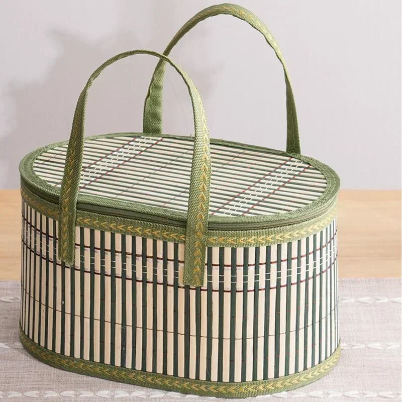 Women Bags For Gift - Handgemaakte bamboe draagtas Eco-vriendelijke opvouwbare picknickmand