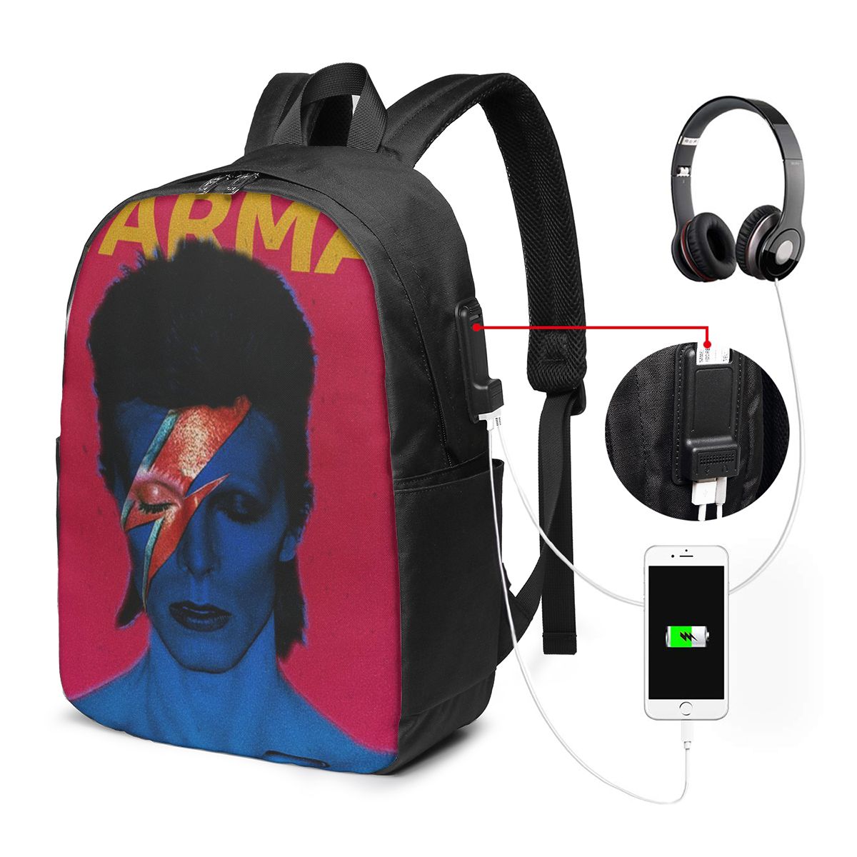 Women'S Bags Travel - Davids Bowied Rugzak Reisnotebooktas Computer Student