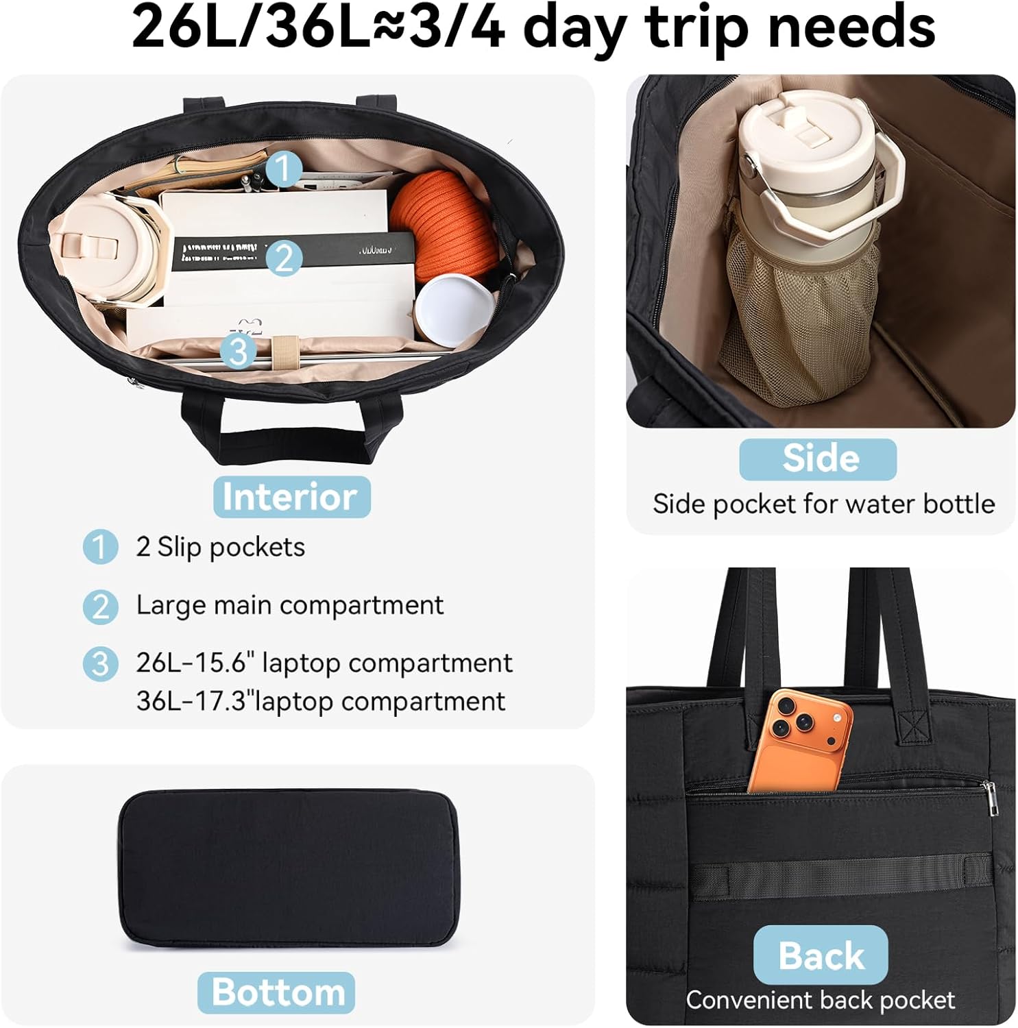Puffer Tote Bag voor dames, li - Women'S Work Bags Tote recensie en prijs