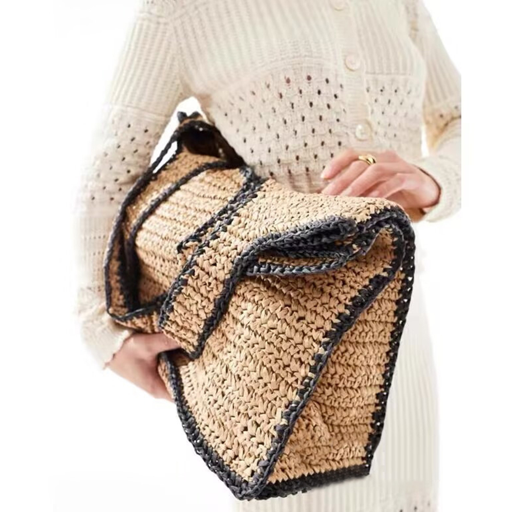 Stro draagtassen met grote cap - Woven Straw Bag recensie en prijs