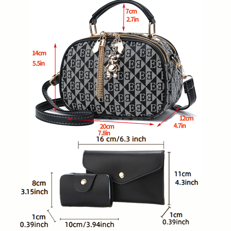 3-delige mini-tassen met lette - Women Bags Mini recensie en prijs