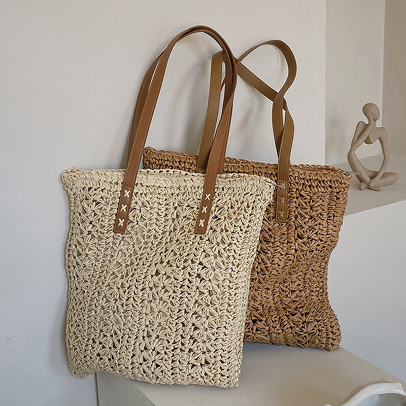 Vierkante holle stro strandtas - Woven Straw Bag recensie en prijs