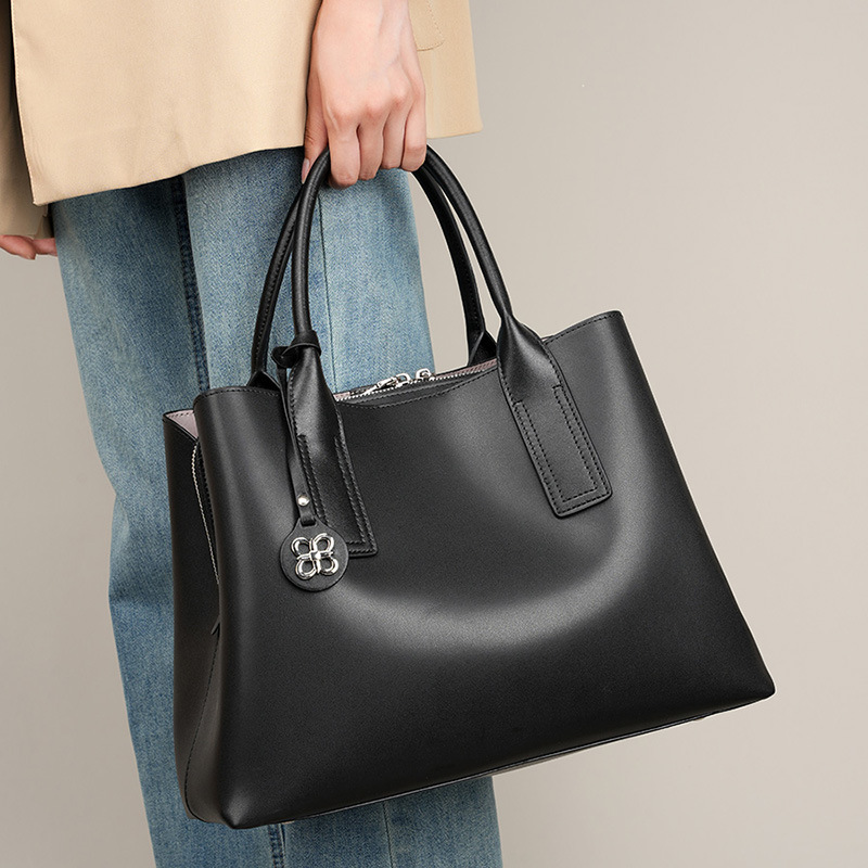 Dames handtas van zwart echt l - Top Handle Structured recensie en prijs