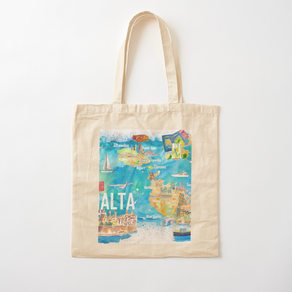 Illustreerde reisplattegrond v - Women Bags Malta recensie en prijs